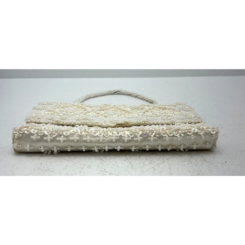 Bon Soir Hand-Made Beaded Sequin Purse Evening Hand Clutch Bag 50s 60s